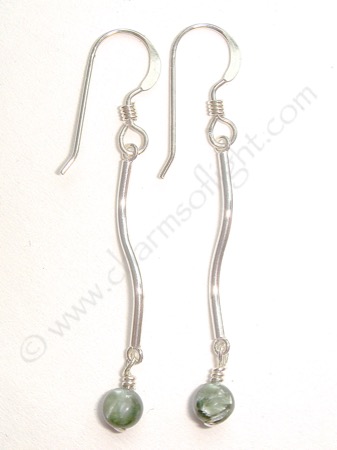 Seraphinite Silver Earrings